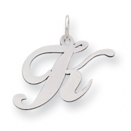 Picture of Sterling Silver Medium Fancy Script Initial K Charm