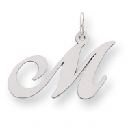 Picture of Sterling Silver Medium Fancy Script Initial M Charm
