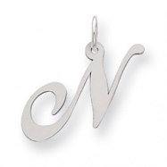 Picture of Sterling Silver Medium Fancy Script Initial N Charm