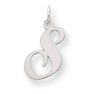 Picture of Sterling Silver Medium Fancy Script Initial S Charm