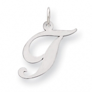 Picture of Sterling Silver Medium Fancy Script Initial T Charm