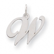 Picture of Sterling Silver Medium Fancy Script Initial W Charm