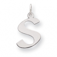 Picture of Sterling Silver Medium Artisian Block Initial S Charm