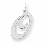 Picture of Sterling Silver Large Fancy Script Initial O Charm
