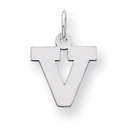 Picture of Sterling Silver Small Block Intial V Charm