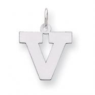 Picture of Sterling Silver Medium Block Intial V Charm