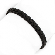 Picture of Sterling Silver Black Braided Leather Bracelet