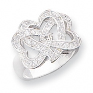 Picture of Sterling Silver CZ Intertwined Hearts Ring
