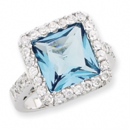 Picture of Sterling Silver Blue CZ Ring