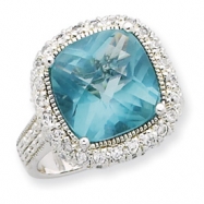 Picture of Sterling Silver Blue CZ Ring