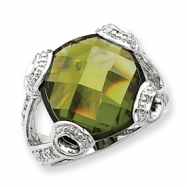 Picture of Sterling Silver Green CZ Ring