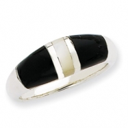 Picture of Sterling Silver Onyx & Mother of Pearl Ring