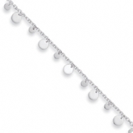 Picture of Sterling Silver Dangling Circle & Heart Anklet