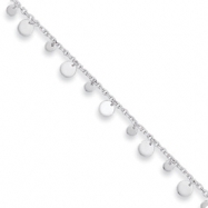 Picture of Sterling Silver Dangling Circle & Heart Anklet