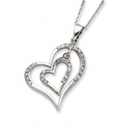 Picture of Sterling Silver CZ Double Heart Necklace chain