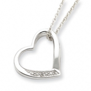 Picture of Sterling Silver Heart with Diamond Necklace chain
