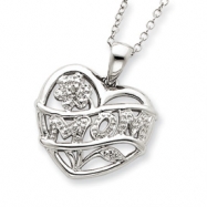 Picture of Sterling Silver Diamond Mom Necklace chain