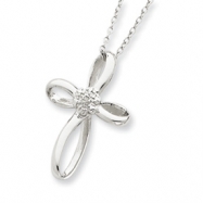 Picture of Sterling Silver Cross Diamond Necklace chain