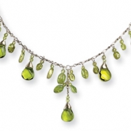 Picture of Sterling Silver Green Crystal/Peridot Necklace chain