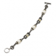 Picture of Sterling Silver w/14k 10-10.5mm FW Cultured Pearl 7.5in Bracelet