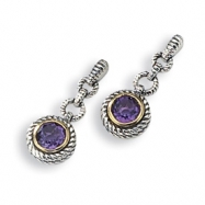 Picture of Sterling Silver/Gold-plated Antiqued Amethyst Earrings