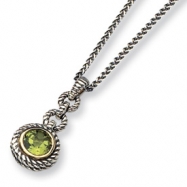 Picture of Sterling Silver/Gold-plated Peridot 18in Necklace
