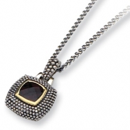 Picture of Sterling Silver/Gold-plated Antiqued Garnet 18in Necklace