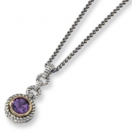 Picture of Sterling Silver/Gold-plated Antiqued Amethyst 18" Necklace