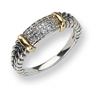 Picture of Sterling Silver w/14k Diamond Ring