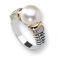 Picture of Sterling Silver w/14k Diamond & FW Cultured Pearl Ring