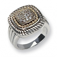 Picture of Sterling Silver w/14k Diamond Ring