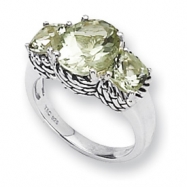 Picture of Sterling Silver Green Amethyst Ring
