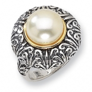Picture of Sterling Silver/14ky 12mm White FW Cultured Pearl Ring