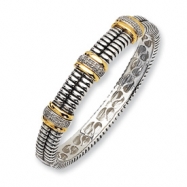 Picture of Sterling Silver/14ky Diamond Bangle Bracelet