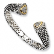 Picture of Sterling Silver/14ky Diamond Cuff Bracelet