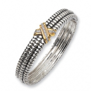 Picture of Sterling Silver/14ky Diamond Bangle Bracelet