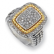 Picture of Sterling Silver/14ky Diamond Ring