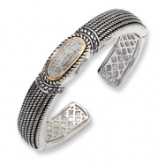 Picture of Sterling Silver/14ky Diamond Cuff Bangle Bracelet