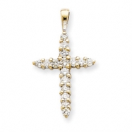 Picture of 14k White Gold AA Diamond Cross Pendant