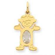 Picture of 14K Girl 6x4 Oval  Genuine White Topaz-Apr