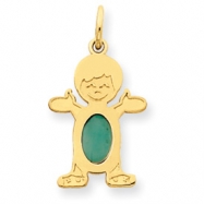 Picture of 14K Boy 6x4 Oval  Genuine Emerald-May