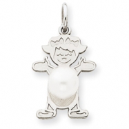 Picture of 14K White Gold Girl 6x4 Oval  Cultured Pearl-Jun