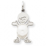 Picture of 14K White Gold Boy 6x4 Oval  Cultured Pearl-Jun