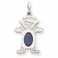 Picture of 14K White Gold Girl 6x4 Oval  Genuine Sapphire-Sep