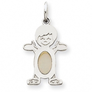 Picture of 14K White Gold Boy 6x4 Oval  Genuine Opal-Oct