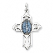Picture of Sterling Silver Miraculous Medal Cross Pendant