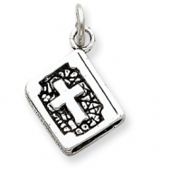 Picture of Sterling Silver Antiqued 3-D Bible Charm