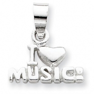 Picture of Sterling Silver I Love Music Pendant