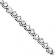 Picture of Sterling Silver CZ Heart Bracelet