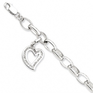 Picture of Sterling Silver CZ Heart Bracelet